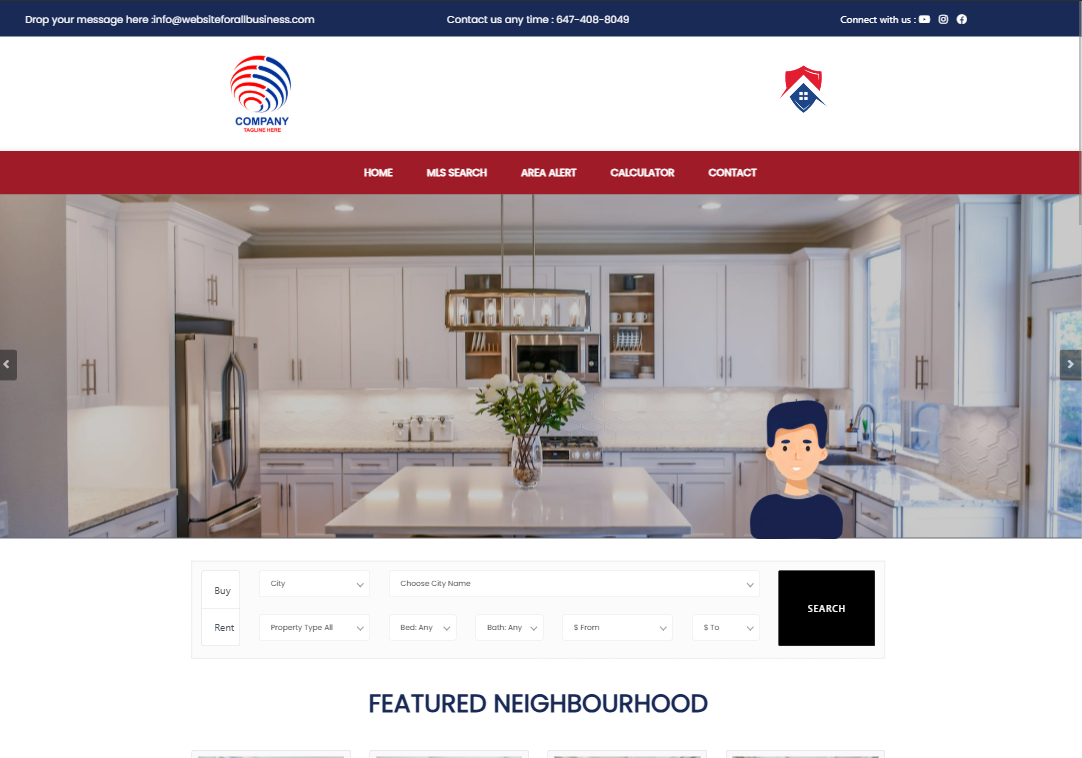 real estate website design themes services toronto