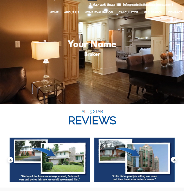 real estate website template services toronto