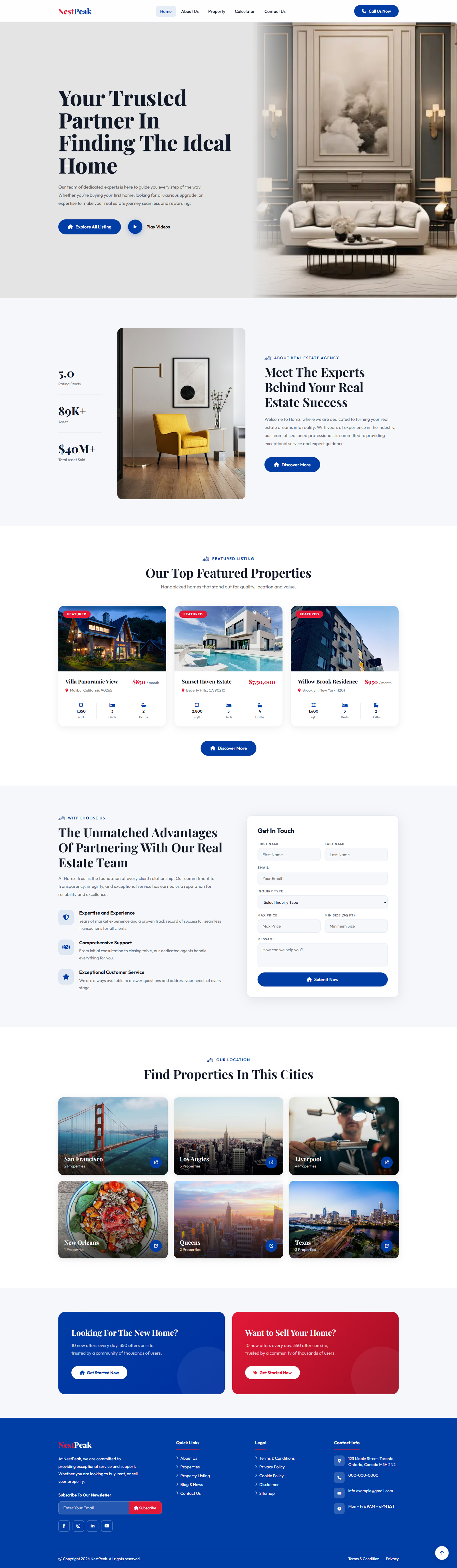 Nest Peak tablet view