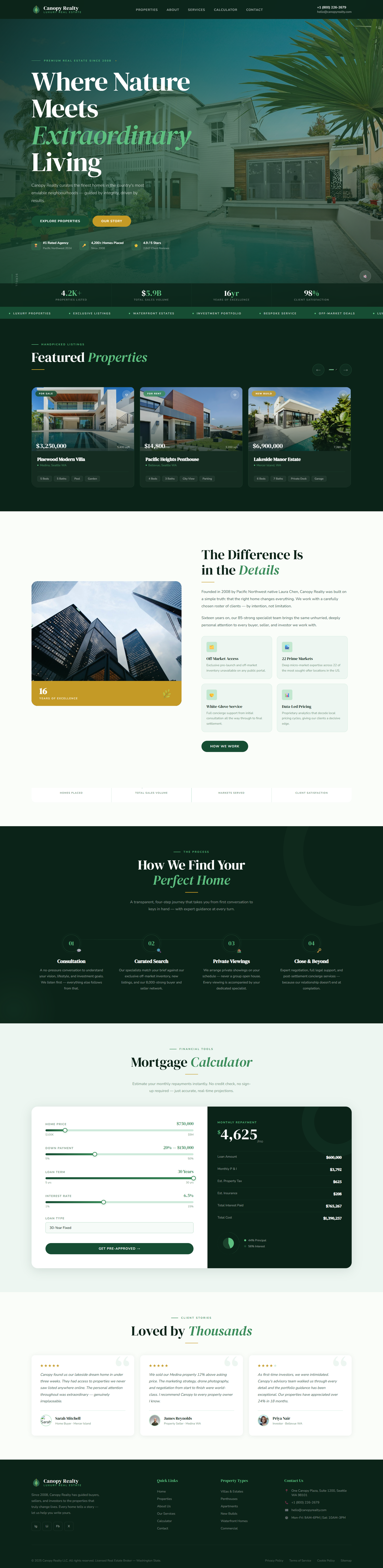 Canopy Realty tablet view