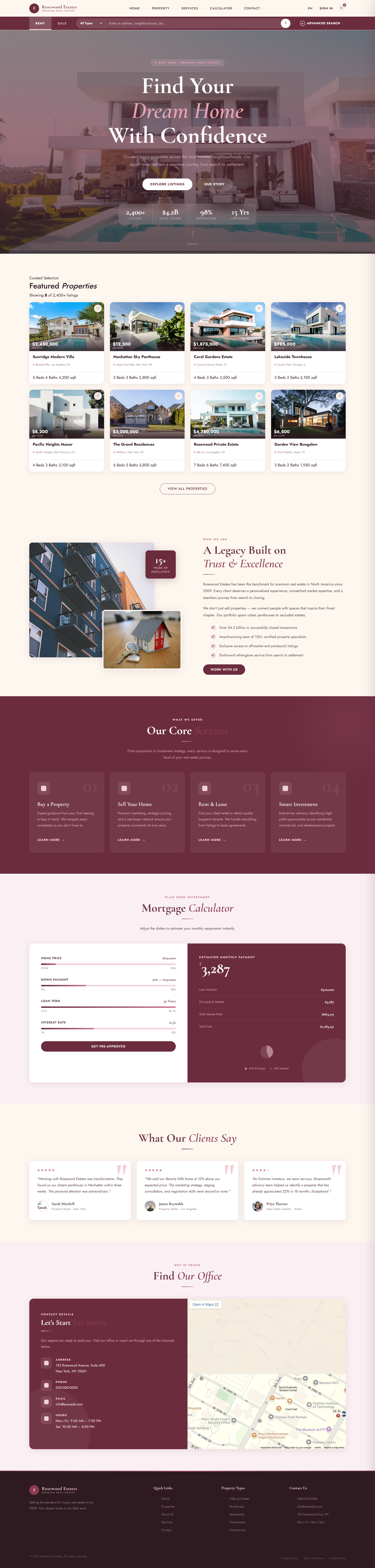 Rose Wood tablet view