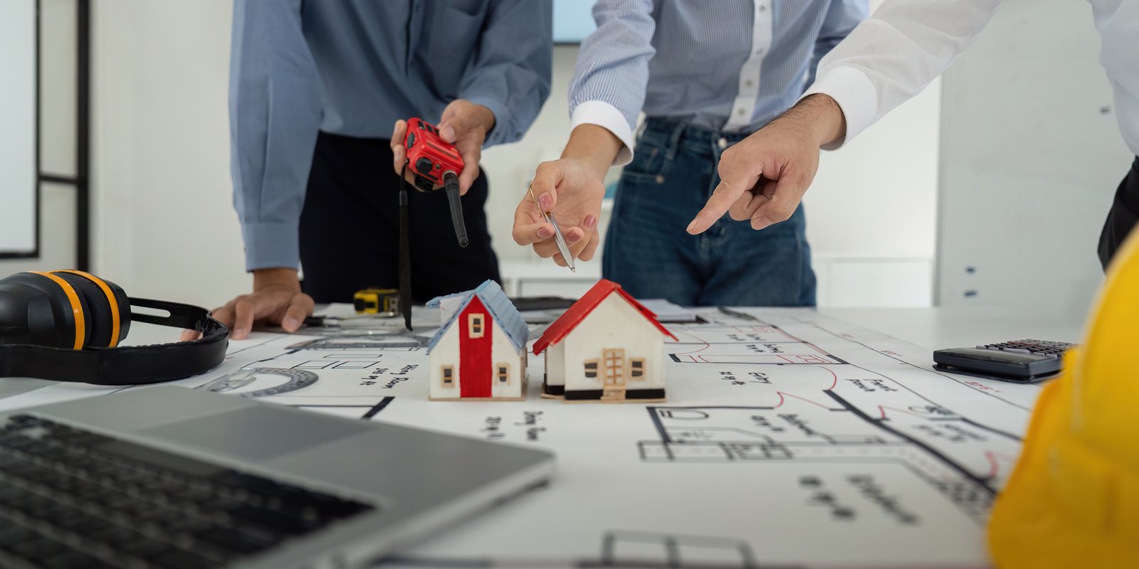 Realtor presenting pre-construction condo project to investor clients