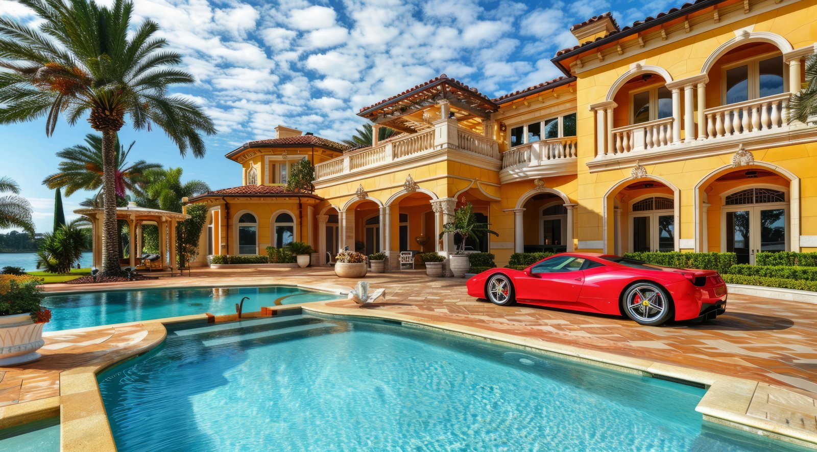 Luxury home exterior with professional real estate photography