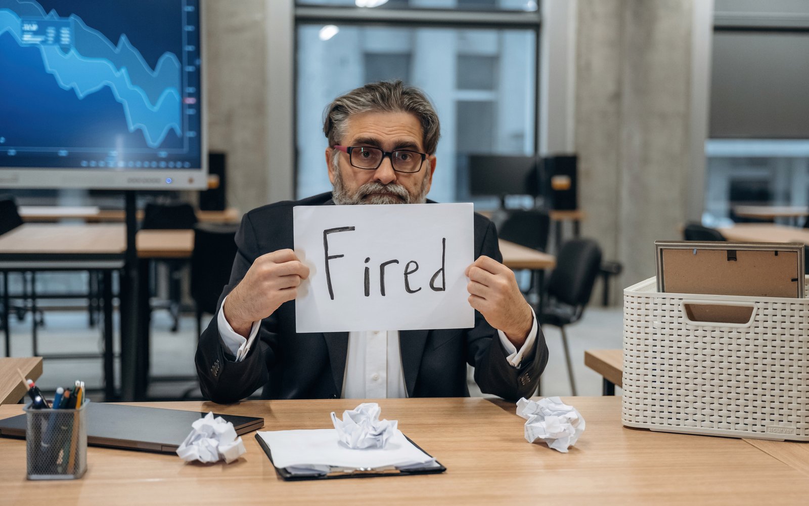 Real estate agent sitting at a desk looking exhausted and overwhelmed by work