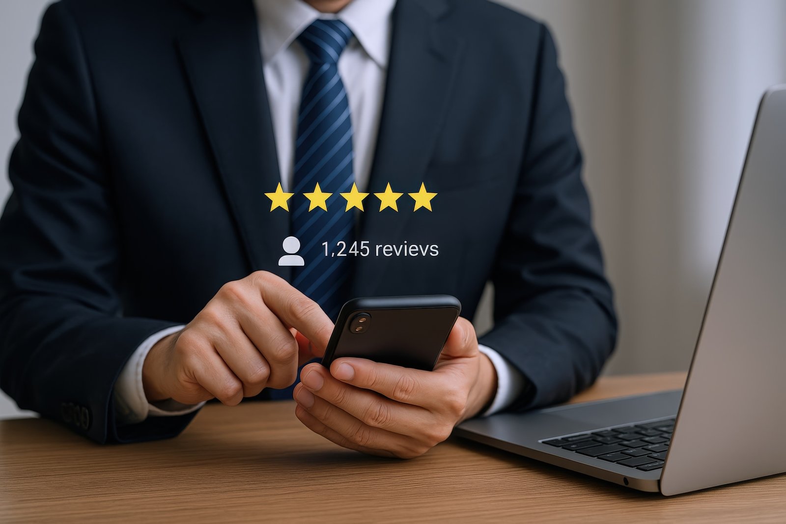 Canadian realtor checking Google Business Profile reviews on phone
